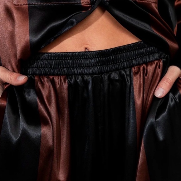 Dressed in LALA Black and Brown Striped Pantsuit - Picture 5 of 5